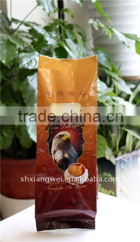 back sealed plastic bags for coffee beans
