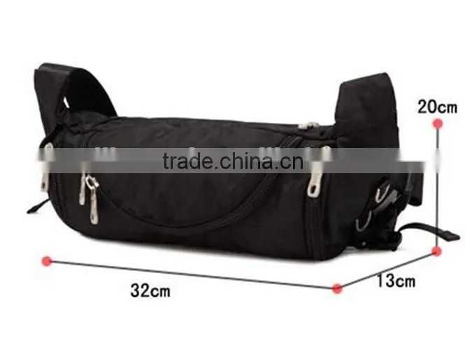 Single shoulder strap bag men big black bag fit belt single shoulder strap bag men