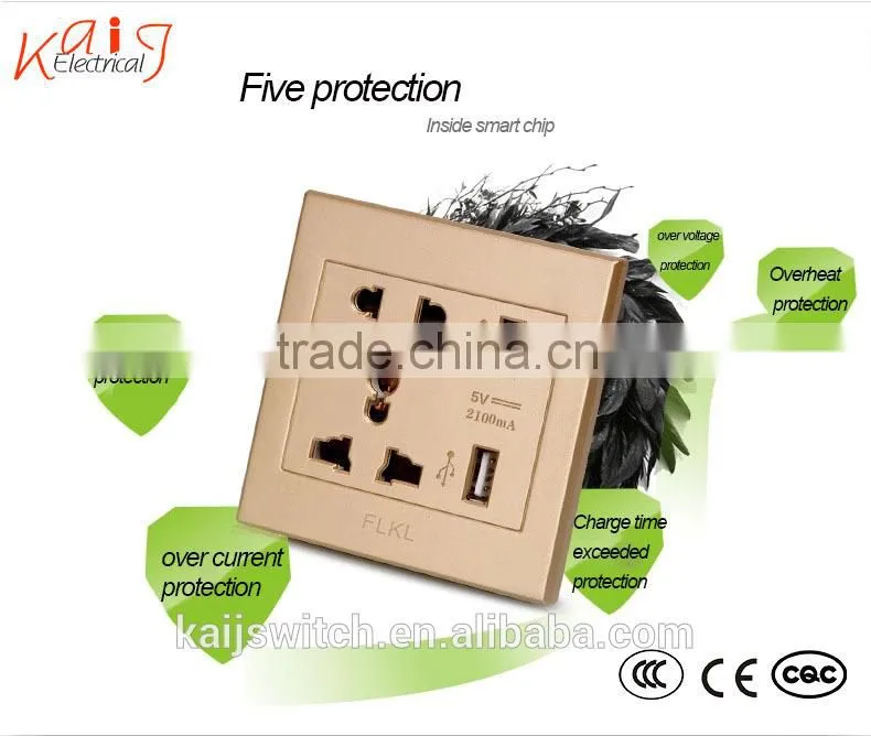 2015 multi factory sales usb socket wall europe