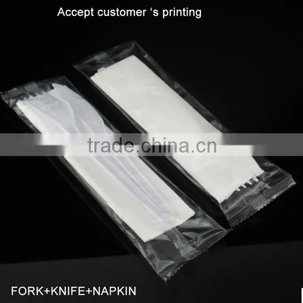 3 in 1 disposable restaurant spoon fork knife sets