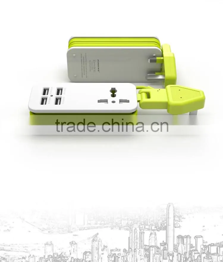UK Extension Socket With 4 USB Outputs Wall Charger Plug