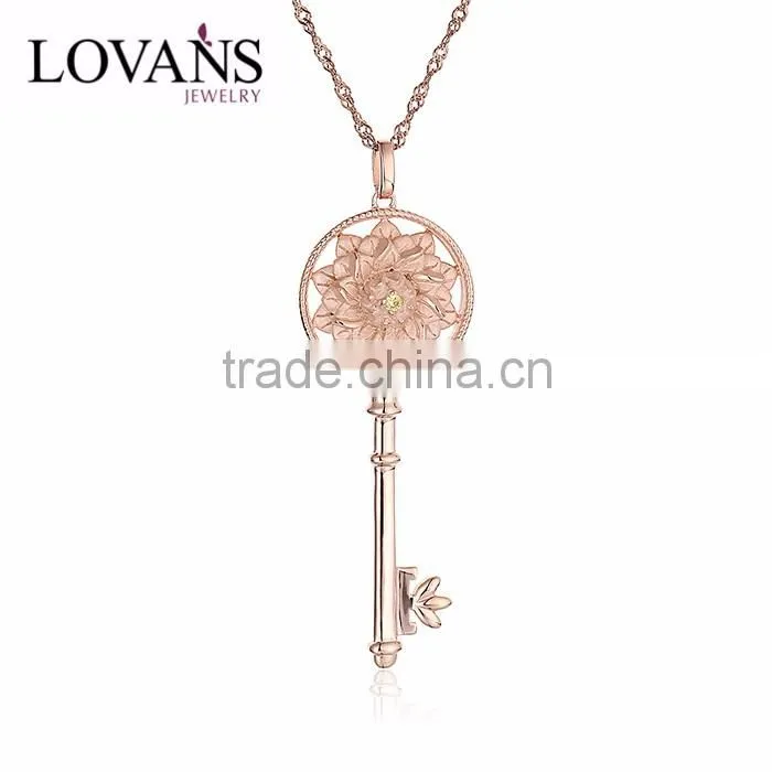 2016 New Design Key Of Life S925 Gold Simple Pendant SPG901Y
