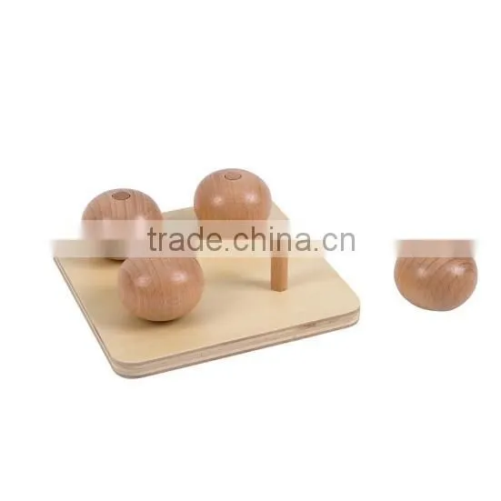 Wooden educational toys for kids ellipsoids on small pegs