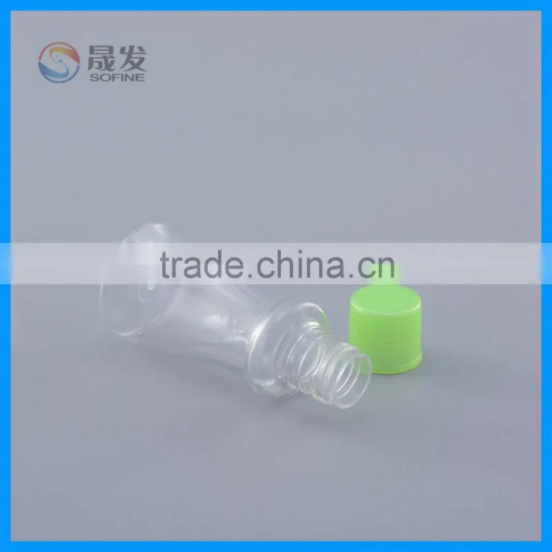 Clear plastic small bottle for cosmetic
