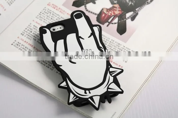 3D Hand/ Middle Finger & Finger Style Silicone Case Cover for iPhone 5 5g