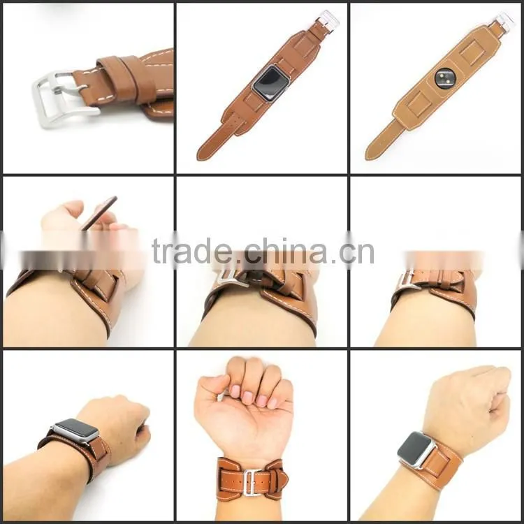 OEM Factory Wholesales Replacement sport cuff wrist watch leather band for iwatch