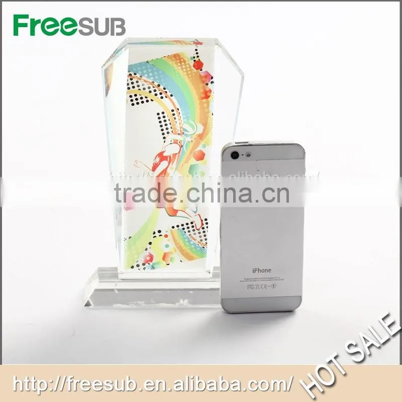 Wholesale L120*H185*W40mm Three-D cup blank sublimation 3d picture frames crystal trophy