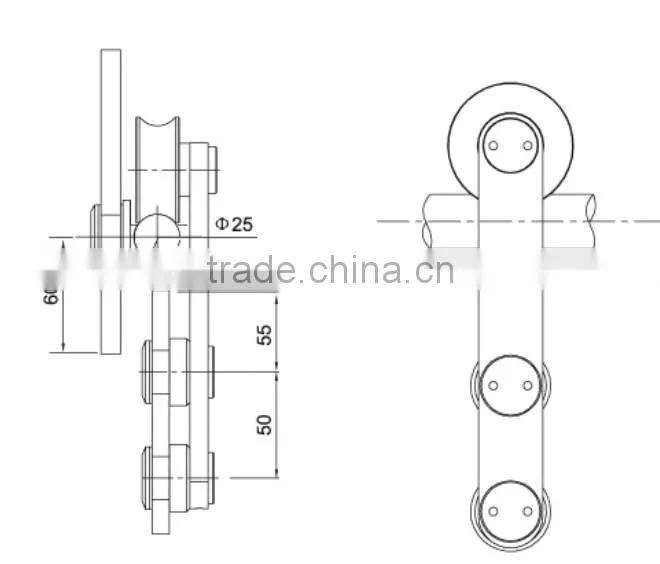 2014 New fashion shower room manufacturers Wheel Rail/Roller Wheel Nylon Sliding Door/Sliding Door Bottom Wheel