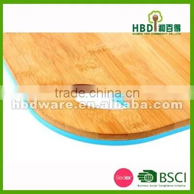 Color plastic bamboo chopping board with holes