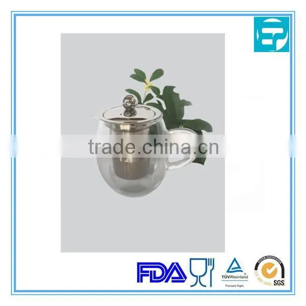 300ml glass tea pot with tea strainer jiangmen