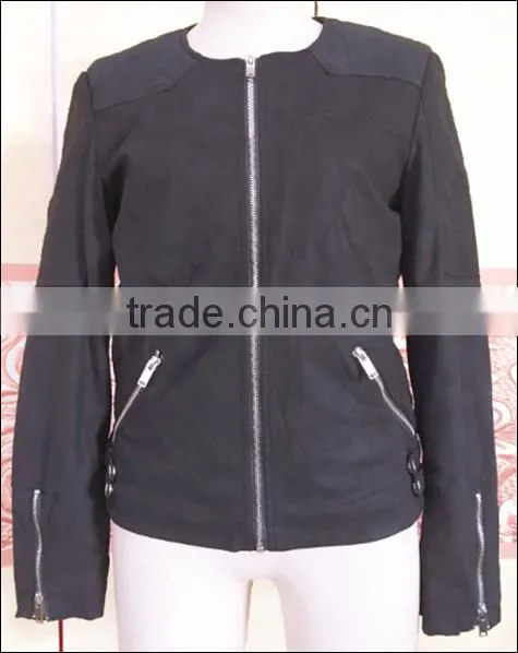 Latest girl and Women Winter Turn Down Collar Suede Leather Jacket