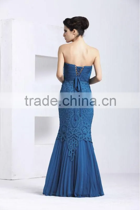 Elegant fashion new design blue dresses women birthday party dress evening party dress