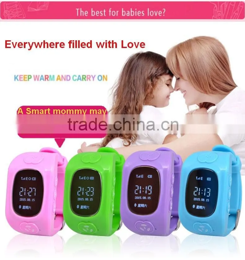 Child wrist watch phone Position monitoring kids gsm gps tracker watch