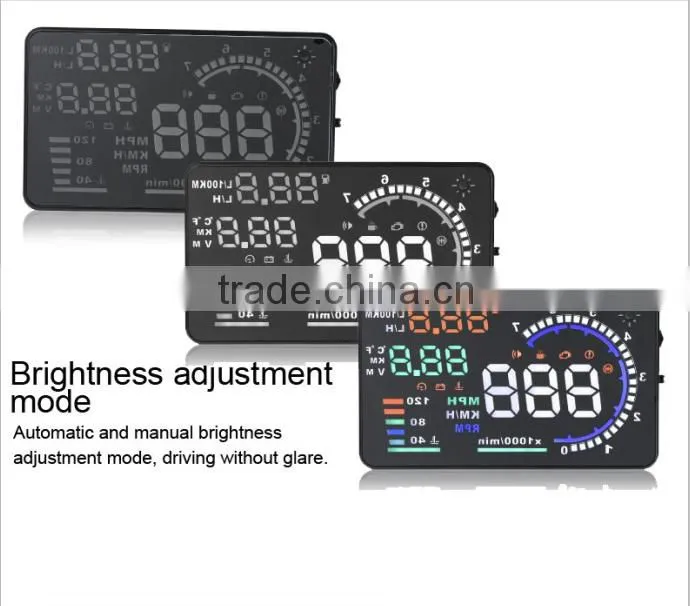 Car styling Universal Car hud head up display A8 5.5" GPS speedometer Smart Digital car speedometer OBD2 Interface