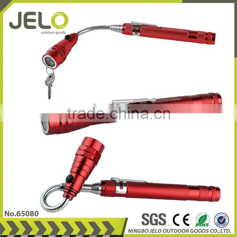 Ningbo JELO Telescopic Magnetic Pick Up Tool Super Brigh 3LED Flashlight magnet Torch Tools