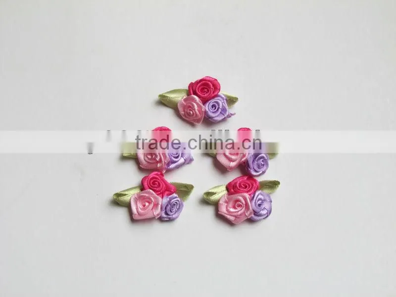 Decorative handmade satin ribbon flowers