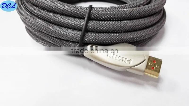 Gold metal 1.4V HDMI CABLE with nylon net 1.8M