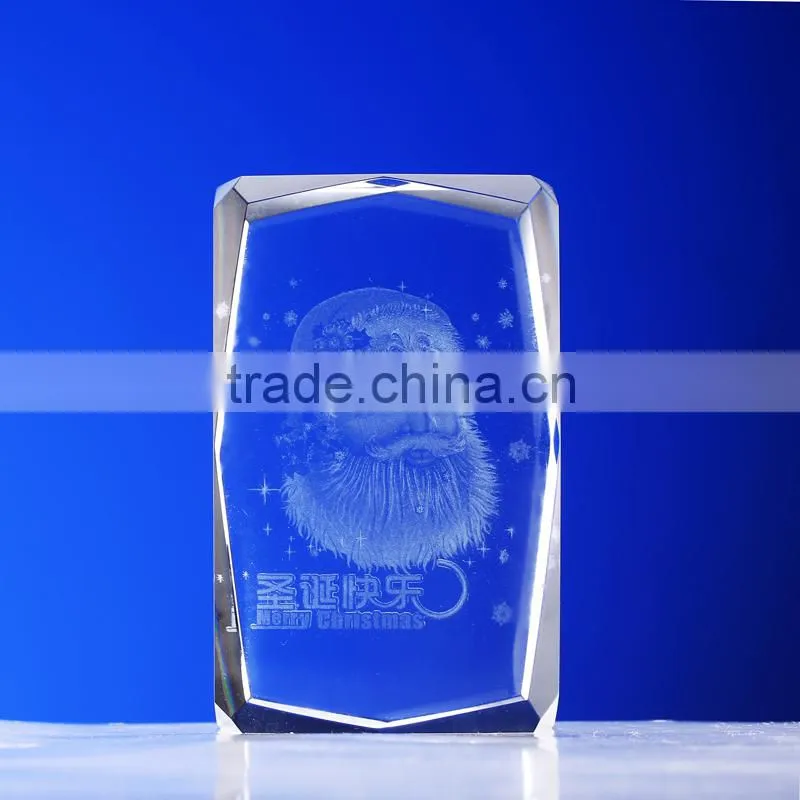 Glass 3d laser engraving cut christmas gift crystal cube