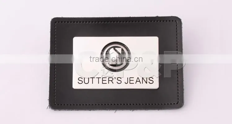Reliable quality jeans denim label with custom metal logo