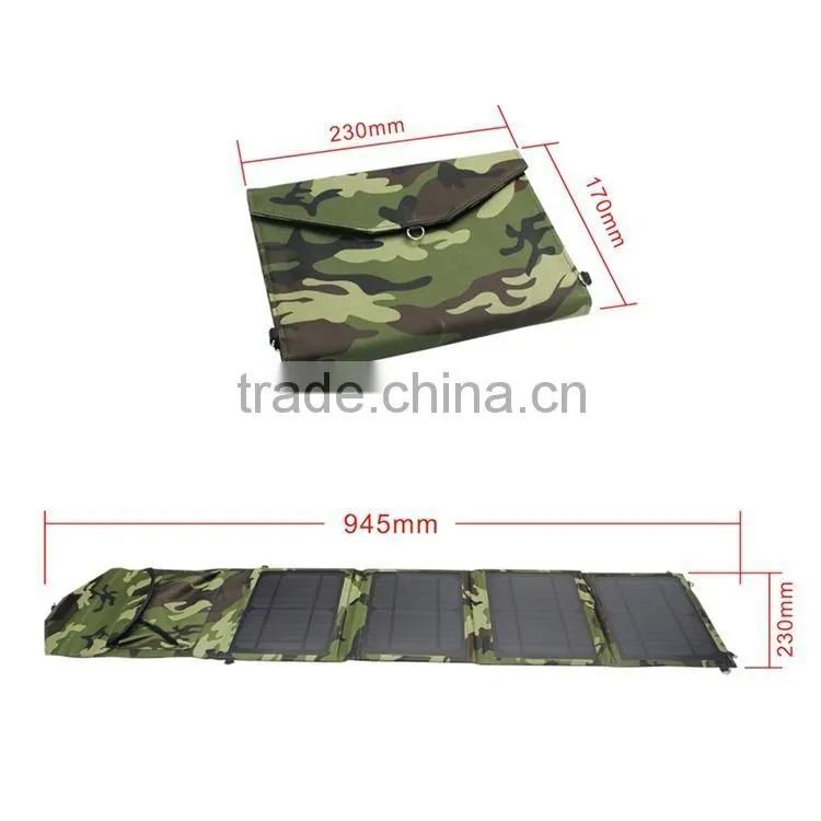 6V 14W Solar Panel Charger Dual Output Folding Foldable Solar Charger For Mobile Phone iPad Tablet
