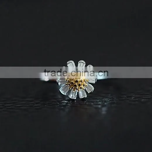 925 sterling silver chrysanthemum flower ring adjustable ring fashion women ring jewelry supplies 6260556