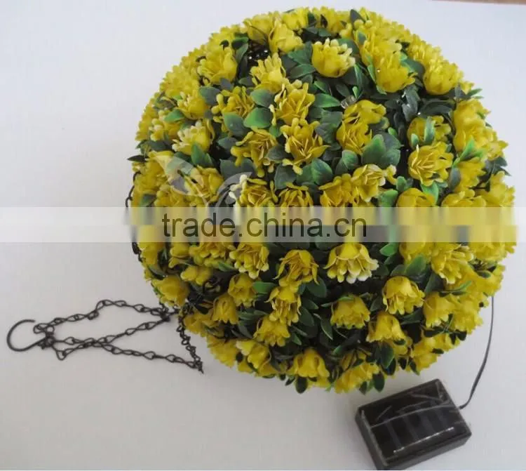led garden light topiary ball light, garden solar light ball red yellow color, led solar garden light