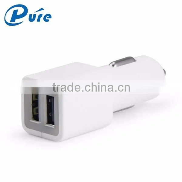 CE FCC ROHS Approved 2.4A/3.1A Quick Charge Car Charger 2 USB Port ABS+PC Material For iPhone 6 iPad Samsung