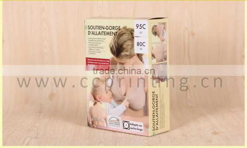 High quality folding coated paper lingerie packaging box