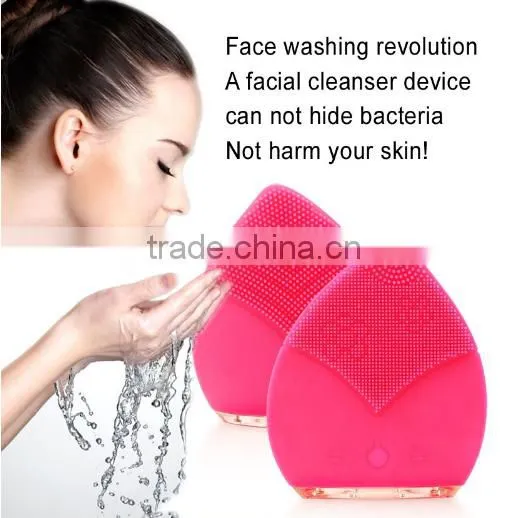 Natural Silicone Electric Facial Cleansing Brush Rechargeable Face Cleaning for Face SPA Skin Care Face massage