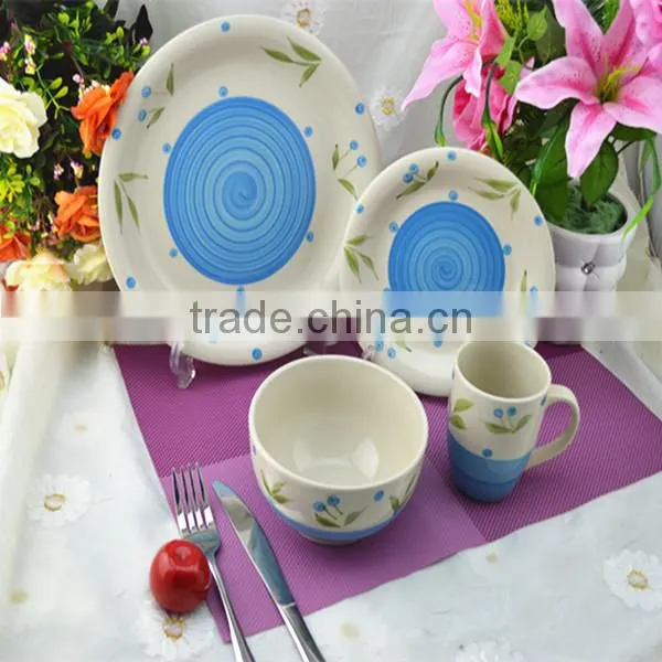 2017 hand painted stoneware ,stoneware dinnerware,stoneware plate dinner set