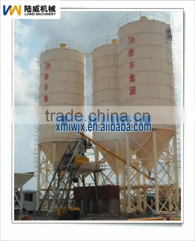 800T Concrete batching plant with bulk storage silo for cement
