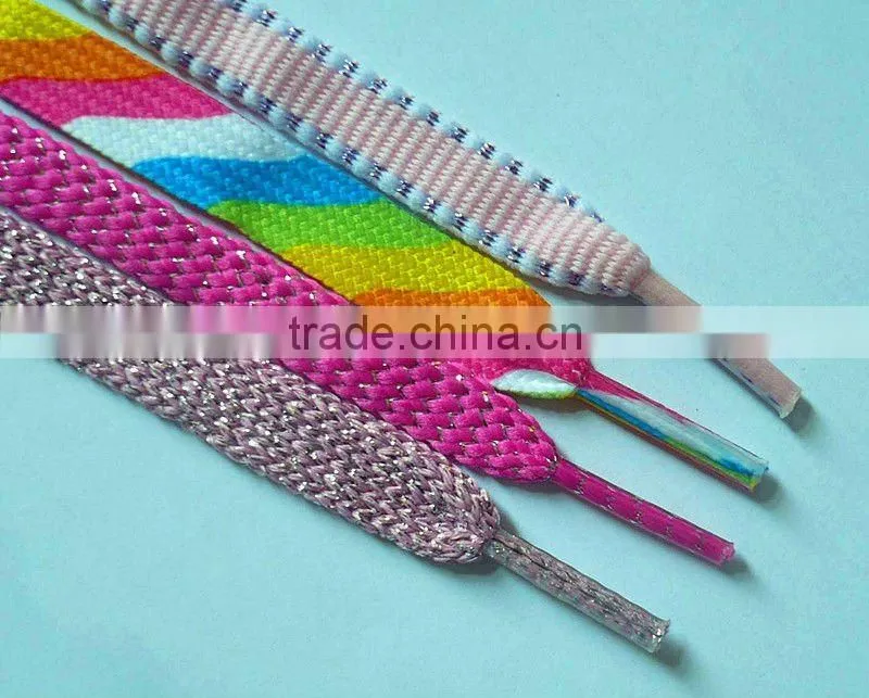 fabric shoe laces with imprinted ,fabric round shoe laces