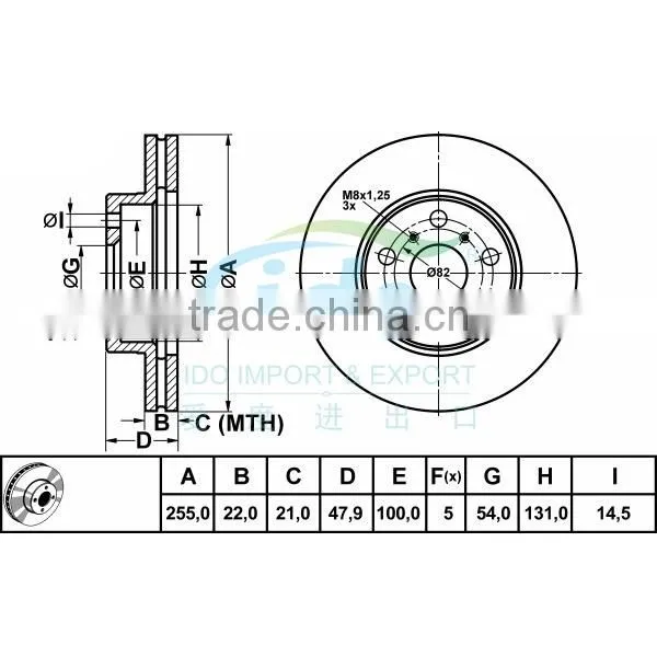 G3000 cast iron brake disc for Toyota CAMRY/CARINA 4351232090