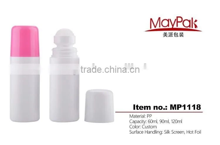 60ml 90ML 120ml MP1118 2015 empty plastic cosmetic deodorant roll on the bottle