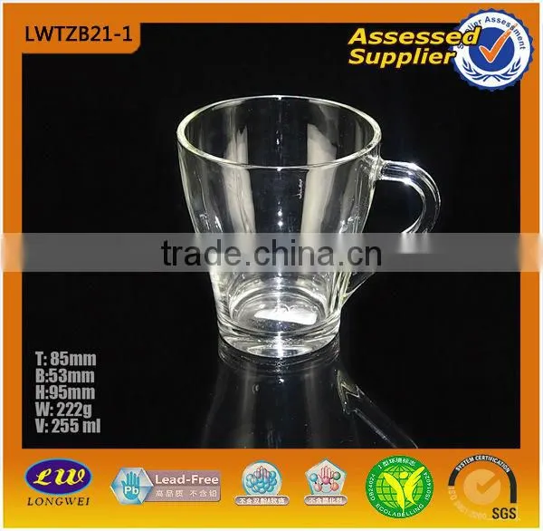 11oz flower engraved glass cup/ glass tumbler
