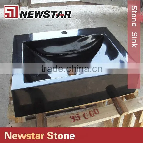 Newstar polished black outdoor stone sink