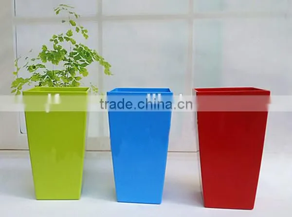 Attractive home floor deoor colorful rectangular plastic flower pot