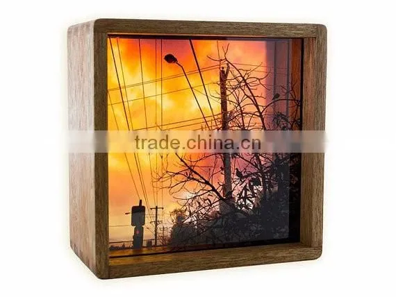 2017 New Design Advertising Light Box 220v 110v Solid Wood Frame Light Box Outdoor Lamphouse USB Batteries