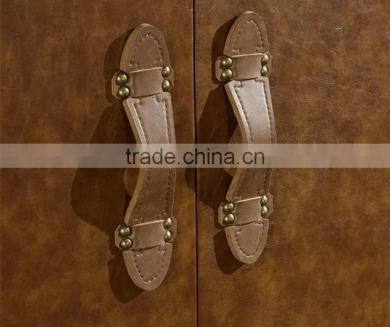 Chinese Style Living Room Furniture Wooden Classic Console Table Leather Cover