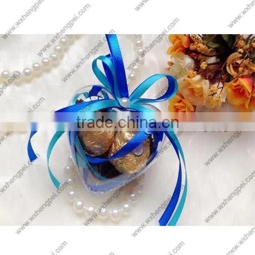 Cleverish portable cute transparent heart-shaped plastic storage jewelry wedding box kit