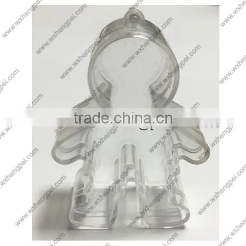 Cleverish portable cute transparent human shape plastic storage jewelry wedding box kit
