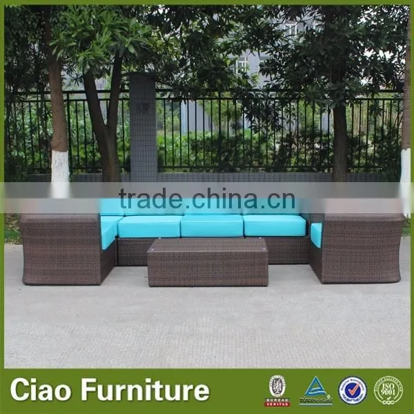 UV resistance Garden furniture flat rattan sofa set