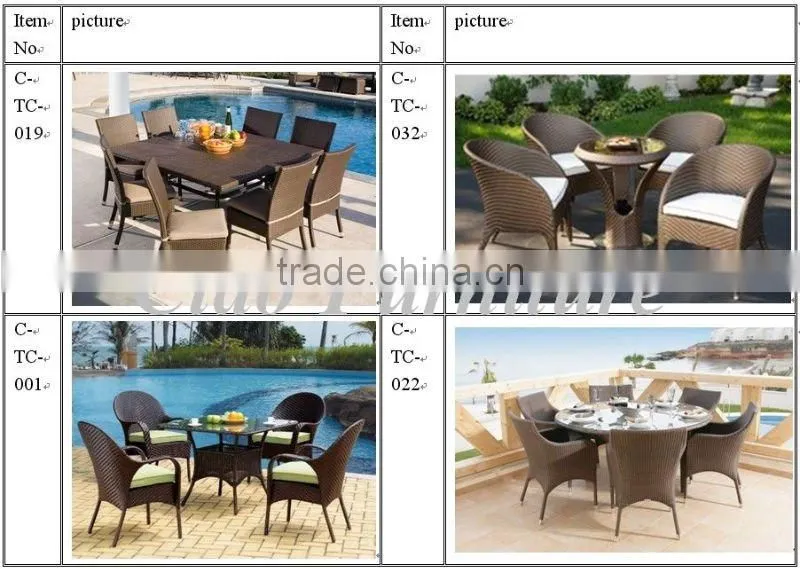 garden furniture Teak rattan outdoor furniture garden line patio chair and table set