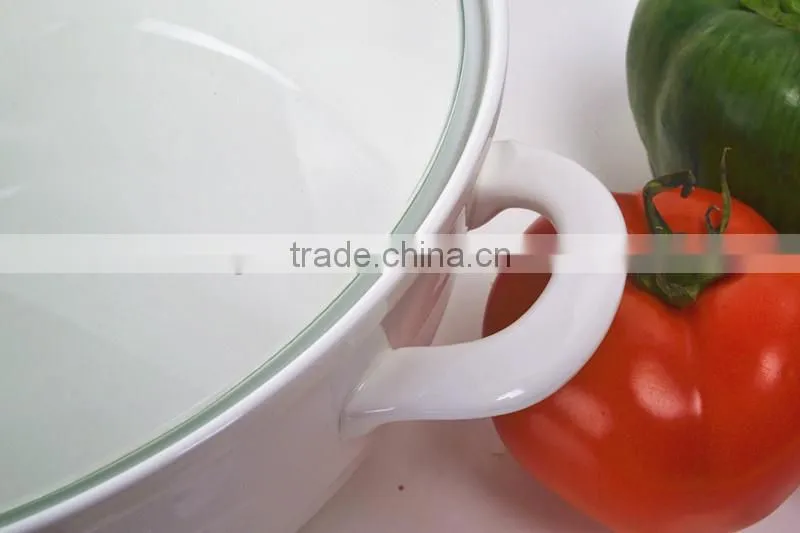 10" porcelain microwave pot with glas lid
