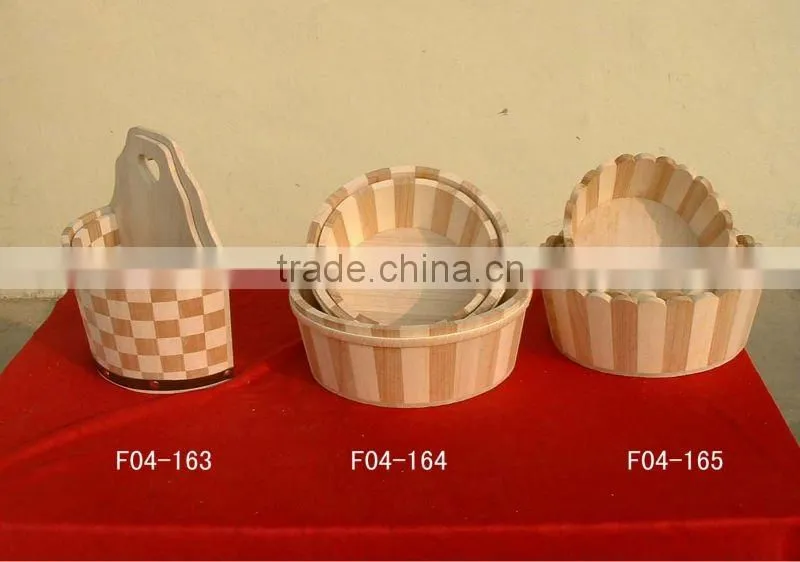small cheap wooden bucket for decoration