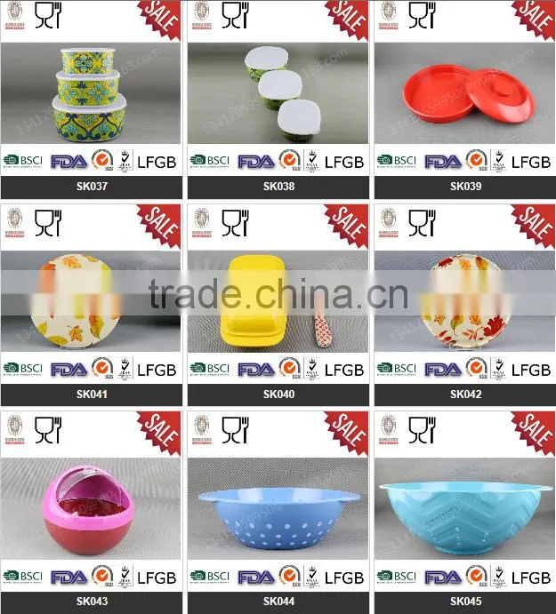 Cute VIbrant color round shape melamine dish