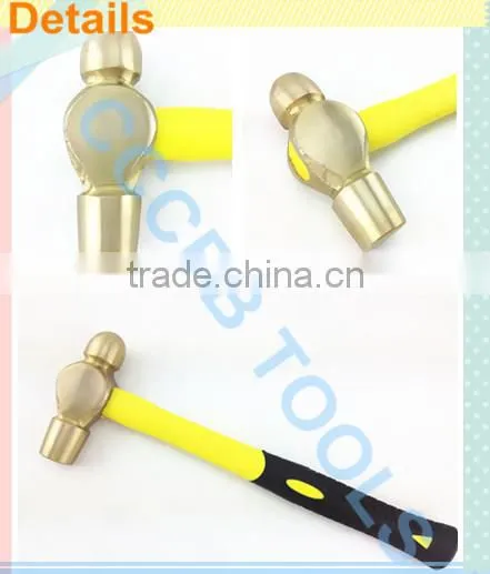 Non-sparking Aluminum Bronze Hammer Ball Pein With Fiber Handle,Explosion-proof Ball Peen Hammer,Nonsparking Hammers
