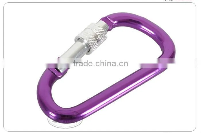 6mm Colorful Customized Aluminium Outdoor Karabiner Clips