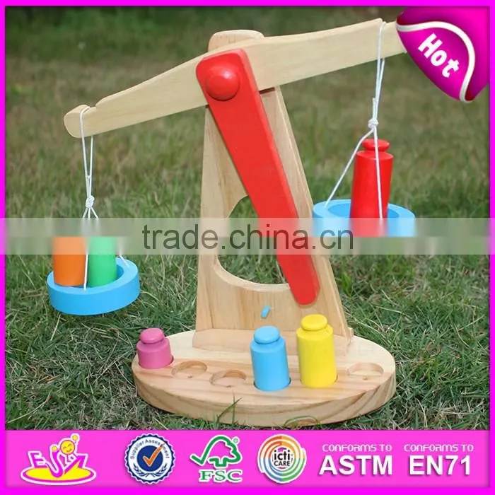 2015 Brand new wooden balance scale toy, balance wooden toy, preschool wooden balance scale toy W11F053