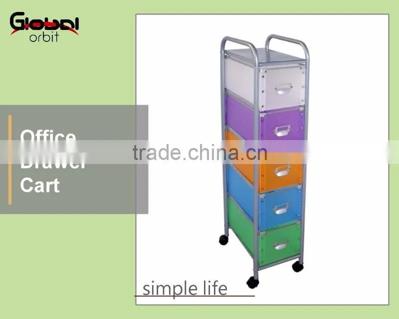 Color Furniture Rolling Waterproof Plastic Drawer Office Organizer Cart With Wheels